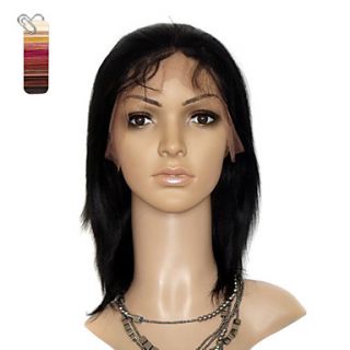 Full Lace Short Yaki Straight 100% India Reme Hair Wig Multiple Colors To Choose