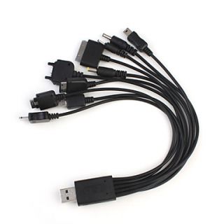 10 in 1 Universal USB Charger/Data Cable for Mobile Phone//MP4/GPS Copper