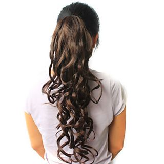 High Quality Synthetic 22.44 Curly Dark Brown Ponytail