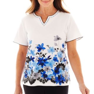Alfred Dunner St. Kitts Floral Border Print Top