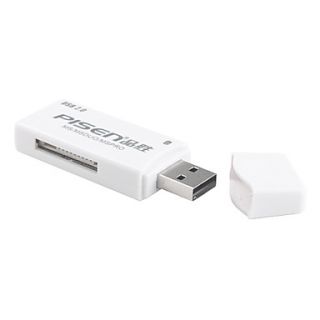 Pisen Universal USB 2.0 Memory Stick Card Reader (MS, MS Duo, MS and PRO, White)