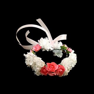 Lovely White With Red Satin/ Paper Flower Wedding Flower Girl/Bridal Wrist Flower