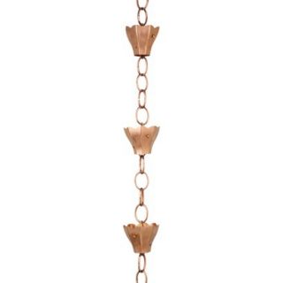 Good Directions 6 Cup Tulip Rain Chain   Polished Copper