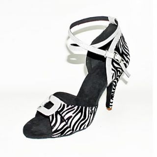 Customized Sparkling Glitter With Zebra Print Dance Performance Shoes