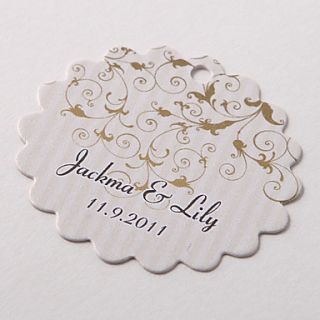 Personalized Scalloped Favor Tag – Vine (Set of 60)
