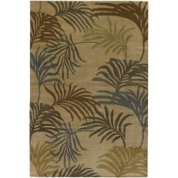 Hand knotted Mandara Beige New Zealand Wool Rug (9 X 13)