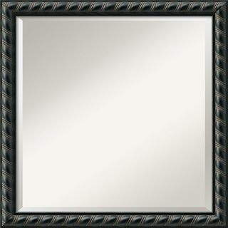Pequot Black Framed Square Mirror (MediumSubject Framed MirrorFrame 1.5 inch Black ropeImage dimensions 20 inches high x 20 inches wideOutside dimensions 22.65 inches high x 22.65 inches wide )