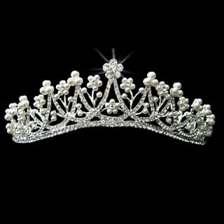 Alloy With Rhinestone And Pearl Little Flower Bridal Tiara