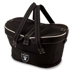 Picnic Time Oakland Raiders Mercado Cooler Basket (BlackDimensions 17 inches long x 9.75 inches wide x 10 inches highWater resistant linerFully removable double sided lidExterior front pocket )