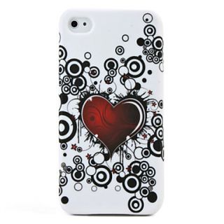 Heart Pattern Protective Silicone Soft Case for iPhone 4 (White)