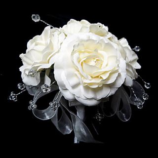 Elegant Round Shape Satin/ Crystal Wedding Bridal Bouquet