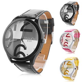 Mens and Womens Casual PU Analog Quartz Wrist Watch (Assorted Colors)