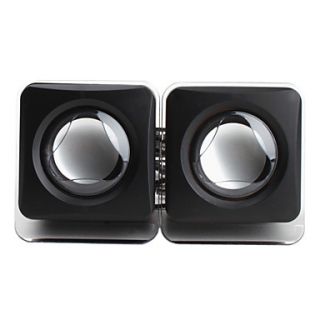 Portable USB Cube Style Speakers (Black)