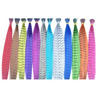 100 Pcs Grizzly Synthetic Feather Hair Extension   12 Colors Available