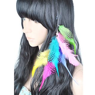 1 Pcs Clip In Colorful Feather Hair Extensions