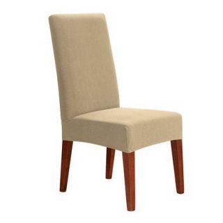 Sure Fit Stretch Honeycomb Short Dining Room Chair Slipcover   Tan