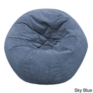 Gold Medal Adult Sueded Corduroy Bean Bag Chair (Sky blue, toast, orange, lilac, strawberry, pearMaterials Microfiber nylonStyle Contour teardropWeight 6 poundsDiameter 36 inchesFill Polystyrene BeadsClosure Child safe zipperCare Instructions Spot 