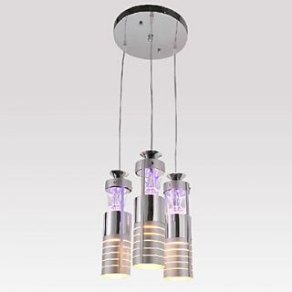 Modern Pendant Light with 3 Lights Cylinder Design