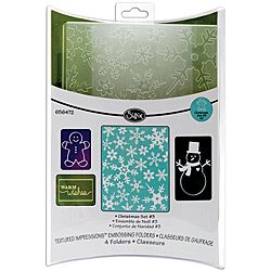 Sizzix Textured Impressions Christmas #3 Embossing Folders (pack Of 2)