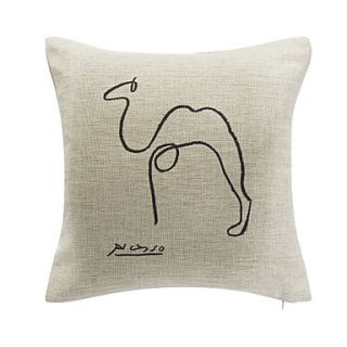 Picasso Sketch Camel Cotton Decorative Pillow Cover