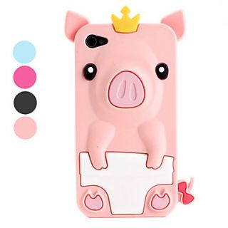 Cute Pig Style Protective Silicone Case for iPhone 4 and 4S (Assorted Colors)
