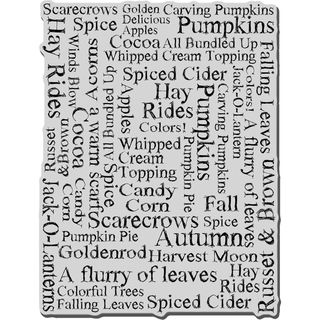 Stampendous Halloween Cling Rubber Stamp autumn Words