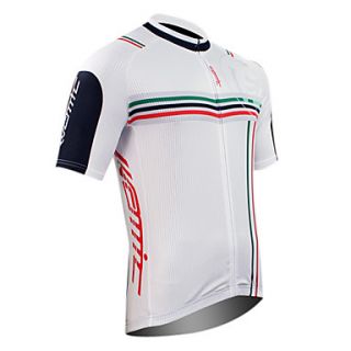 Santic 100% Polyester Short Sleeve Cycling Jersey(White)