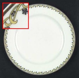 Haviland Schleiger 101  Dinner Plate, Fine China Dinnerware   H&Co,Black Flowers