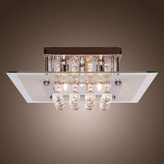 Comtemporary Crystal Drop Flush Mount Lights with 5 Lights in Square Design