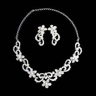 Mysterious Two Piece Ladies Necklace and Earrings Jewelry Set (50 cm)