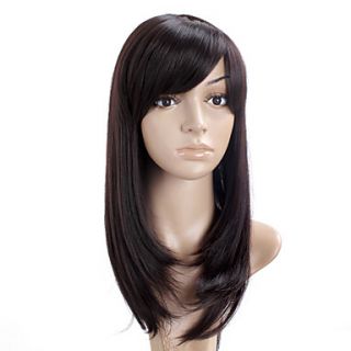 Capless Long High Quality Synthetic Japanese Kanekalon Straight Wig Side Bang