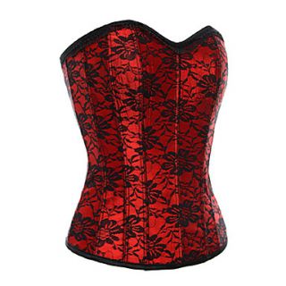 Cotton/Polyester With Lace Strapless Side Zipper Closure Corsets Shapewear(More Colors)