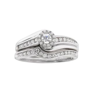 I Said Yes 1/3 CT. T.W. Diamond Contemporary Bridal Ring Set, White, Womens