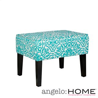 Angelohome Brighton Hill Turquoise Blue Small Bench