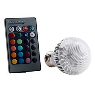 E27 5W RGB Light Remote Controlled LED Ball Bulb (85 265V)
