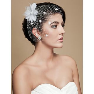 Gorgeous Tulle Wedding Bridal Flower/ Headpiece White