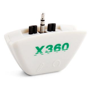 Dual Headset Headphone Microphone Converter for Xbox 360 (White)