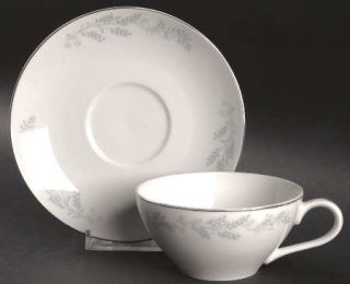 Royalton Eg3301 (White Background) Flat Cup & Saucer Set, Fine China Dinnerware