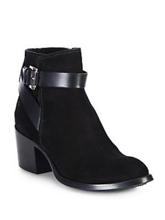 Costume National Suede Ankle Boots   Black