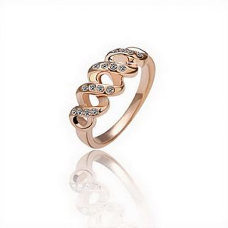Gorgeous Cubic Zirconia 18K Gold Plated Winding Shape Fashion Ring