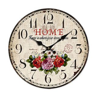 Country Floral Wall Clock