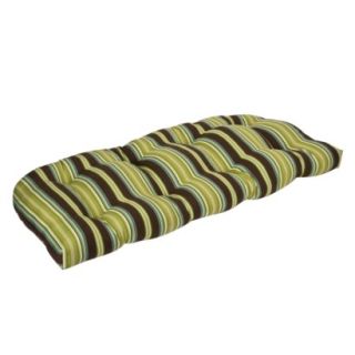 Outdoor Bench/Loveseat/Swing Cushion   Brown/Green Stripe