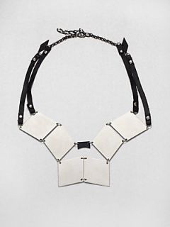 Bliss Lau Modern Triangle Disc Bib Necklace   Pewter