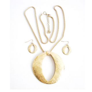 Gorgeous Alloy With Round Hollowing Circle Womens Jewelery Set Including Necklace And Earrings