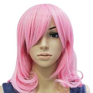 Capless Pink Wavy Short Party Hair Wig
