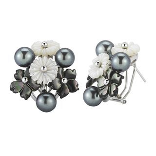 ONLINE ONLY   Cultured Freshwater Pearl & Mother of Pearl Earrings, White,