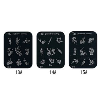 Daffodil Pattern Style Nail Art Stamping Image Template Plate