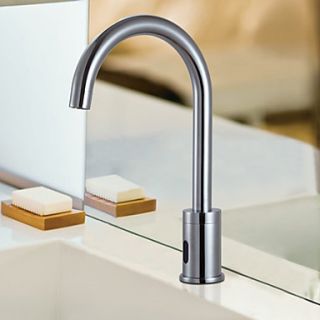 Brass Sensor Chrome Finish Bathroom Sink Faucet
