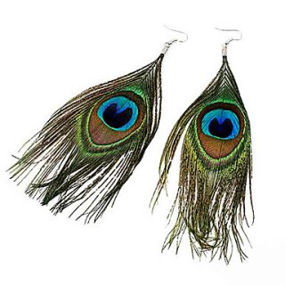 Bohemian National Wind Peacock Feather Earrings