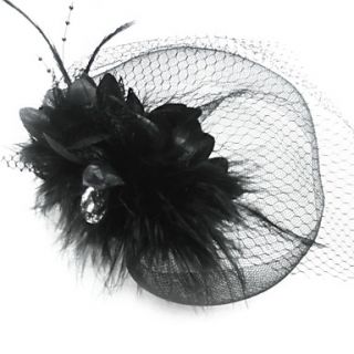 Fashion Net With Rhinestone / Fur Womens Birdcage Veils